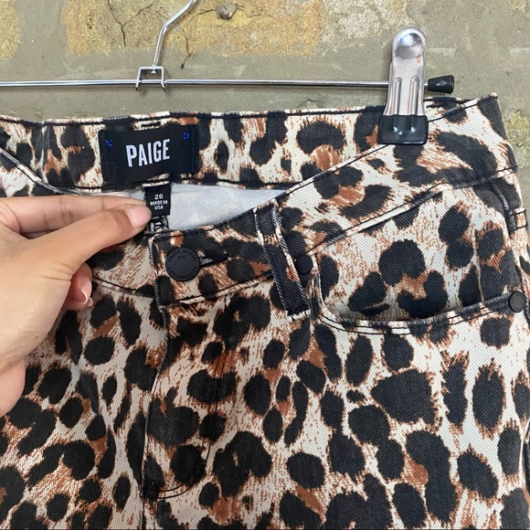 PAIGE ~ Leopard Print Verdugo Ankle Jeans - Picture 8 of 11